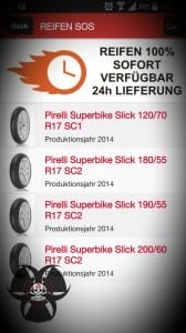 Hobby Racer App of RennGrib 6 SOS Reifenservice