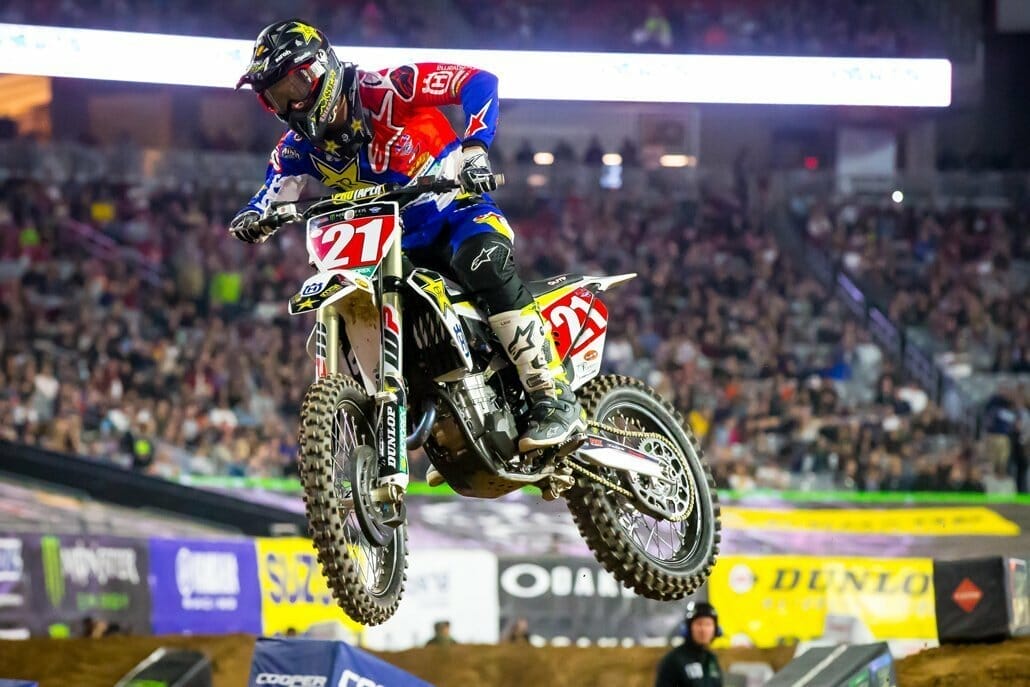 Jason Anderson battled to a 4th place finish at Glendale SX Photo Simon Cudby