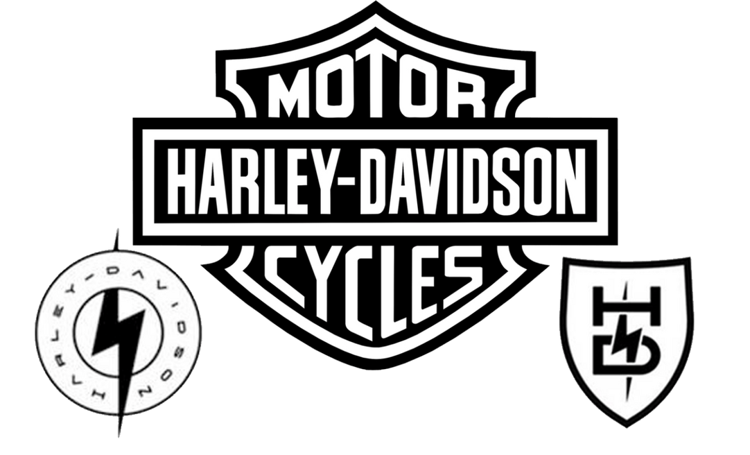 Harley Davidson Motorcycle Logos in Black and White