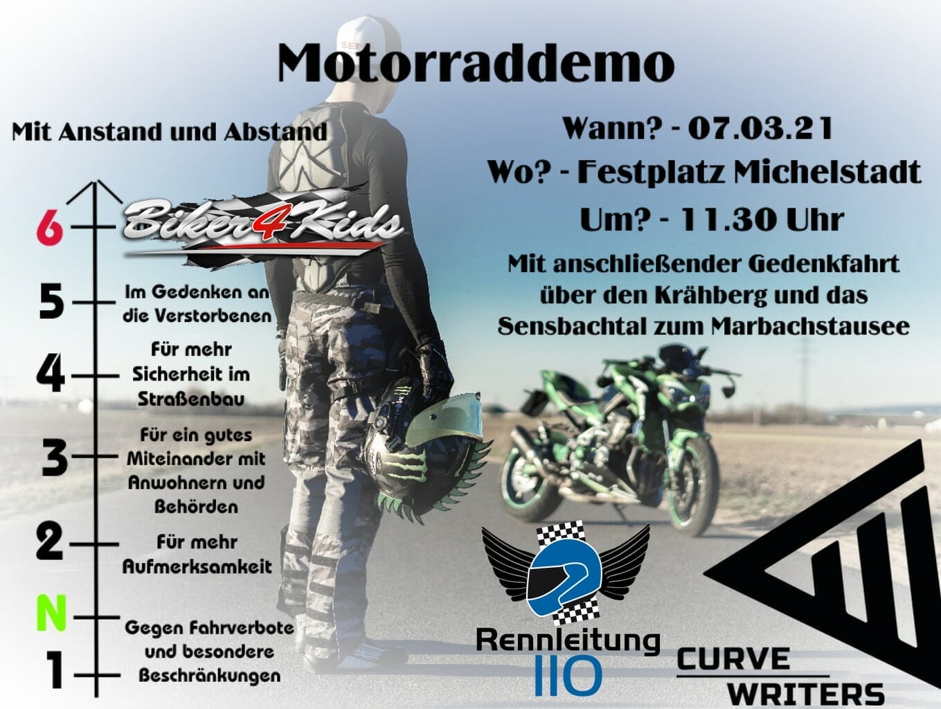 Motorrad-Demo der Curve Writers 1 Flyer Demo 7.3.21rtjsrfm 02