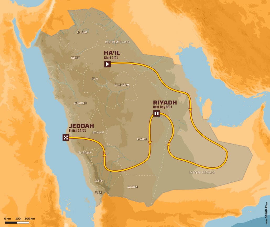 carte du parcours dakar 2022