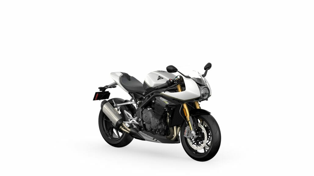 Speed Triple 1200 RR MY22 Crystal White Storm Grey AngleRHS