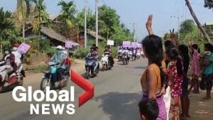 Motorrad-Demo für Demokratie in Myanmar