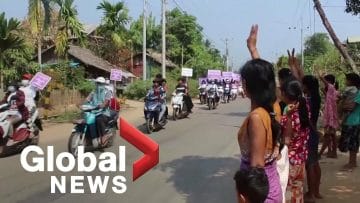 Motorrad-Demo für Demokratie in Myanmar