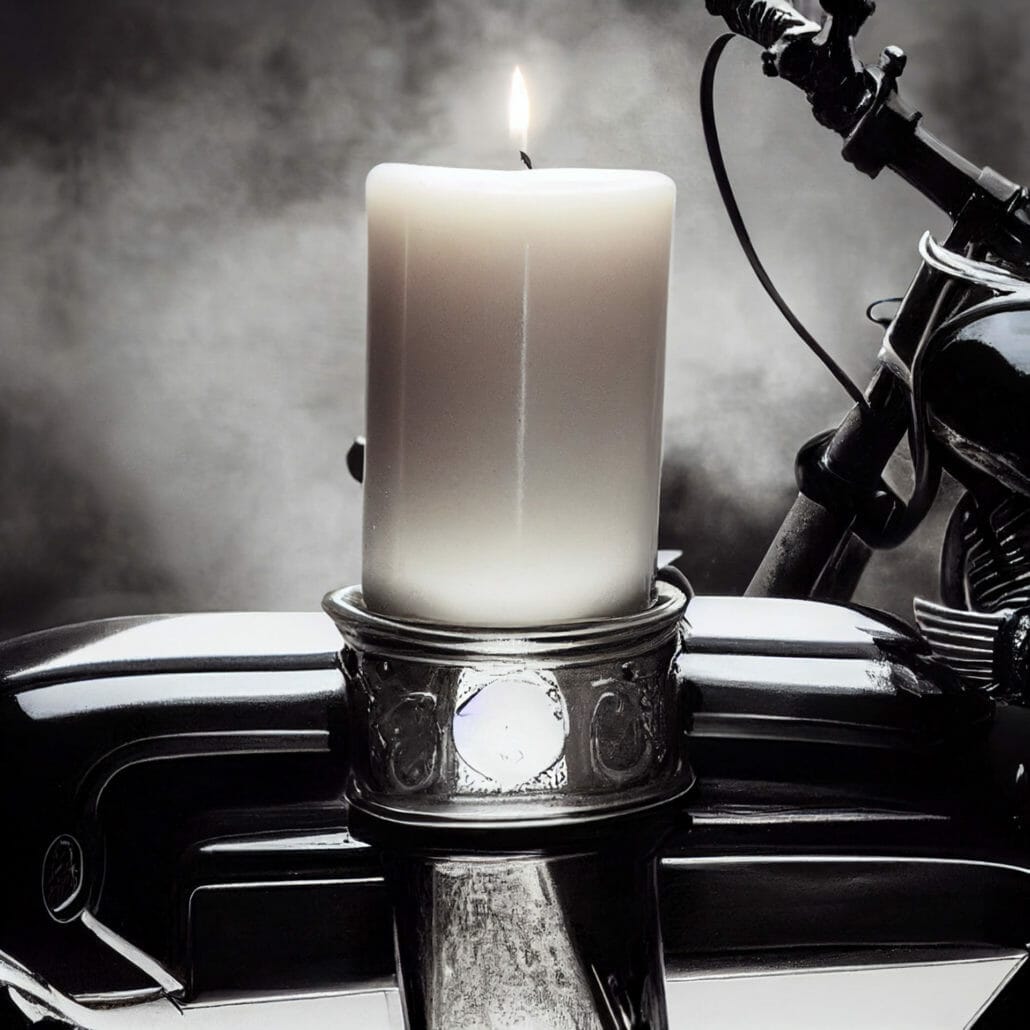 Trauerkerze fuer Motorradfahrer MOTORCYCLES.NEWS