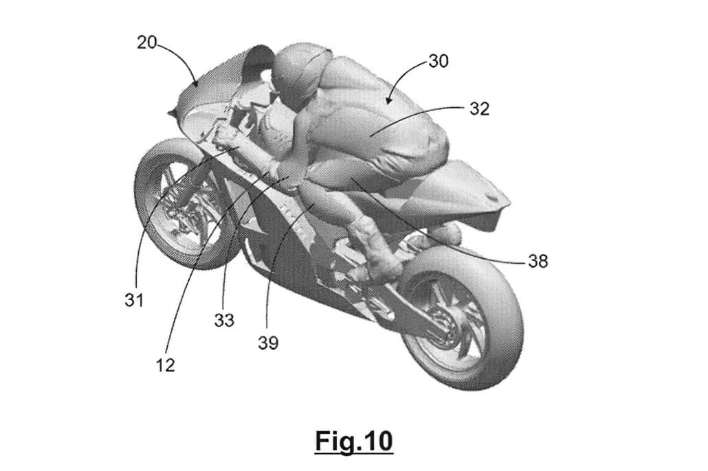 Aprilias Innovation für aerodynamische Rennkombis 5 Aprilia Patent Aerodynamische Kombis 2