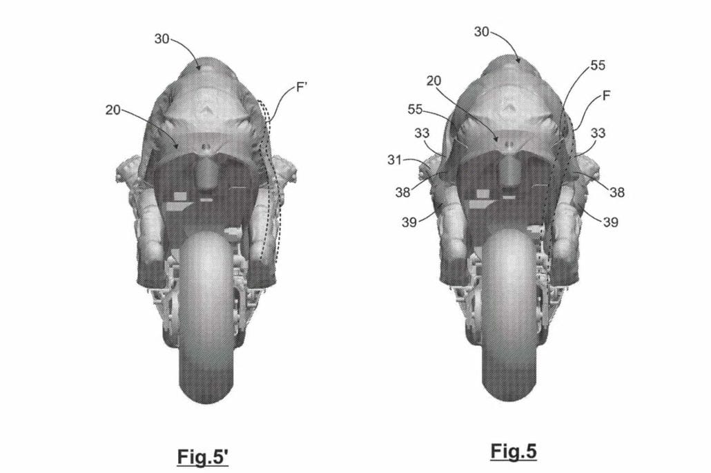 Aprilias Innovation für aerodynamische Rennkombis 8 Aprilia Patent Aerodynamische Kombis 5