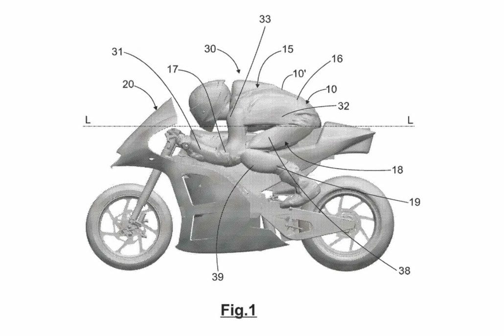 Aprilias Innovation für aerodynamische Rennkombis 9 Aprilia Patent Aerodynamische Kombis 6