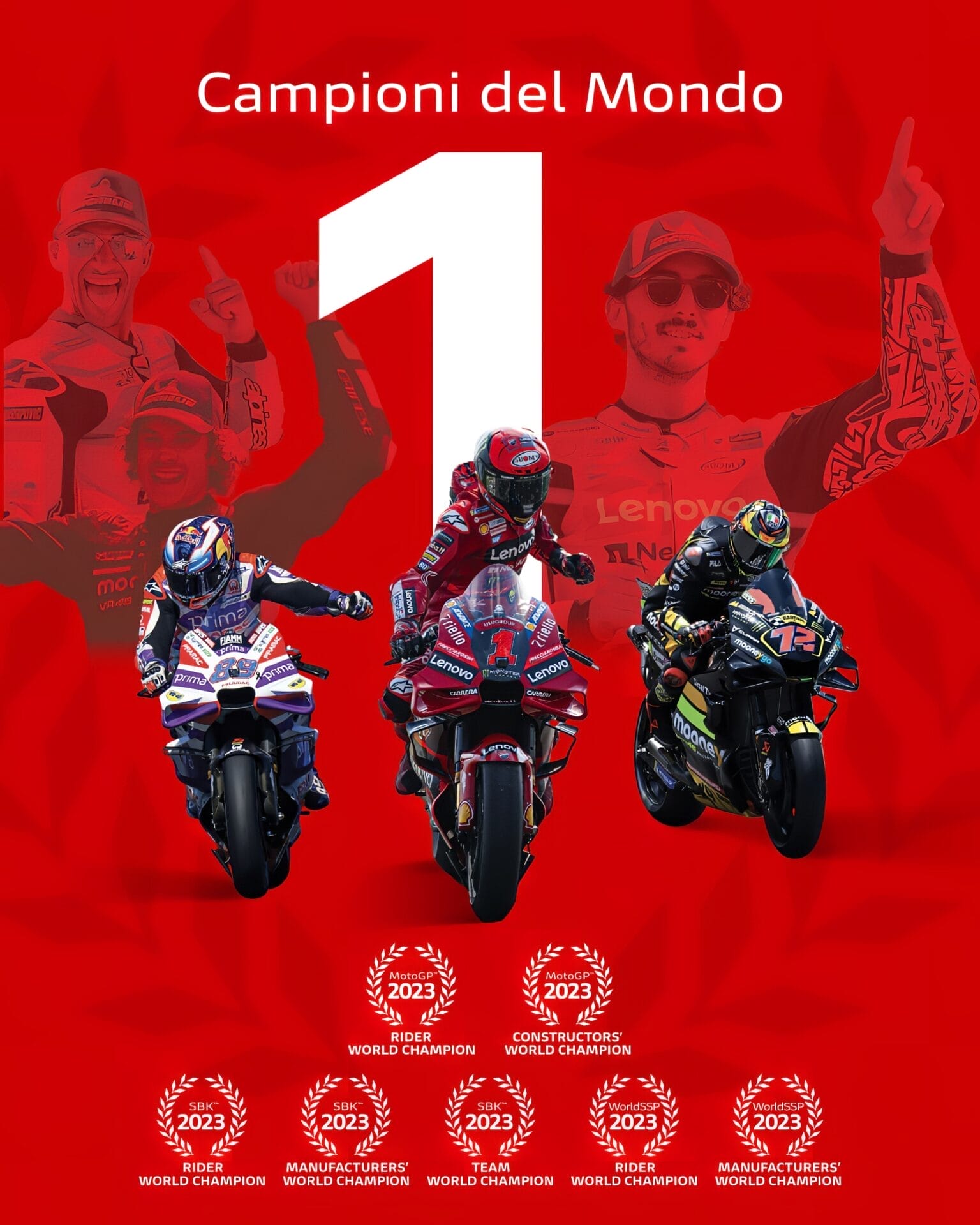 Ducati’s triumph in the racing world: double MotoGP World Championship title and record-breaking season